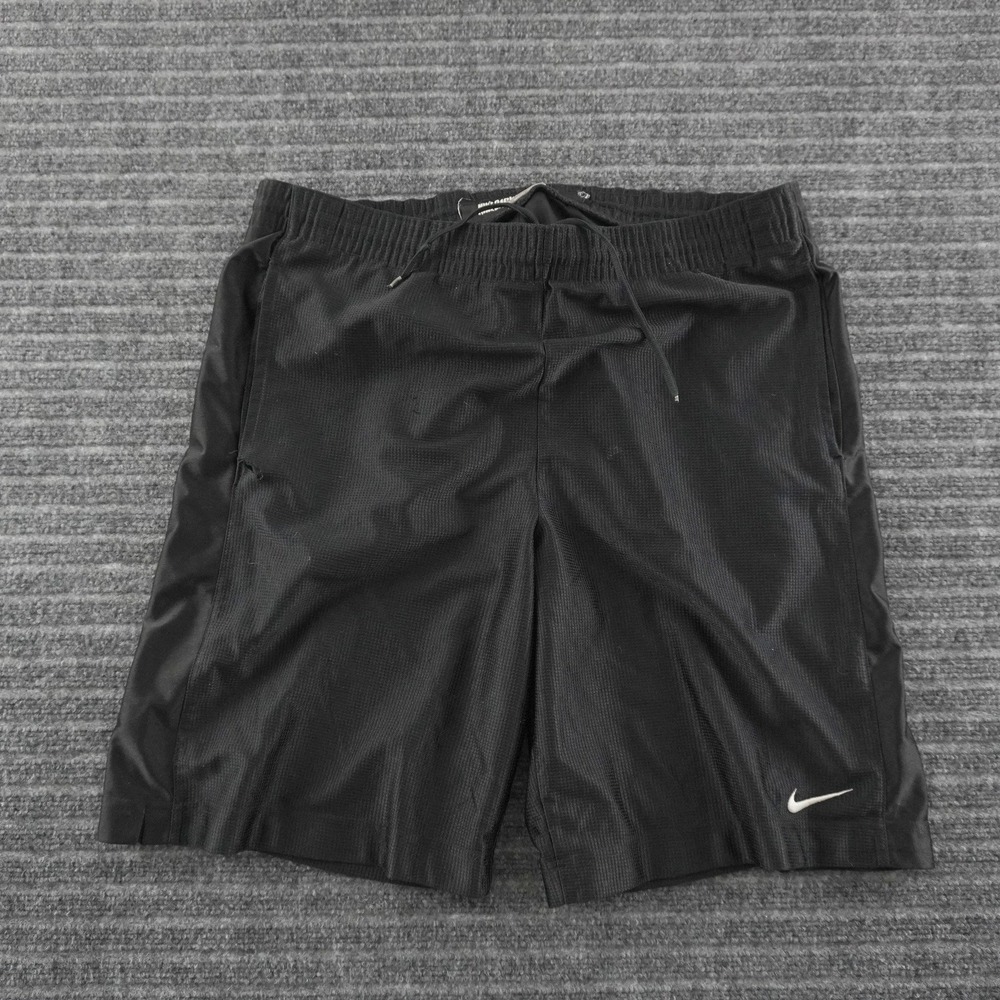 Vintage Nike Basketball Shorts Mens L Black Mesh Athletic Drawstring